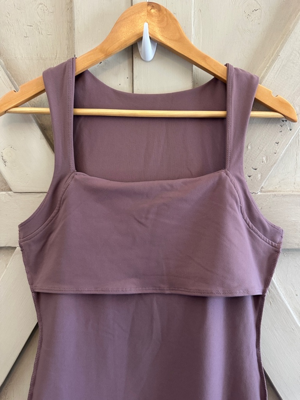 Automet Mauve Athletic Romper Size Large Built-In Bra Stretch One Piece - Picture 6 of 8